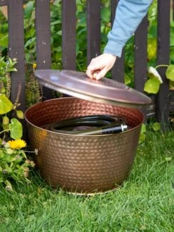 Hammered Copper Hose Pot With Lid -Hot Sale Flower Seed Store 8613311 0010